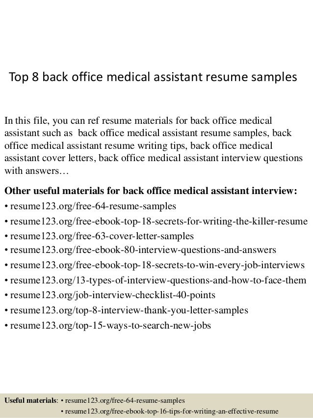 medical receptionist duties for resumes