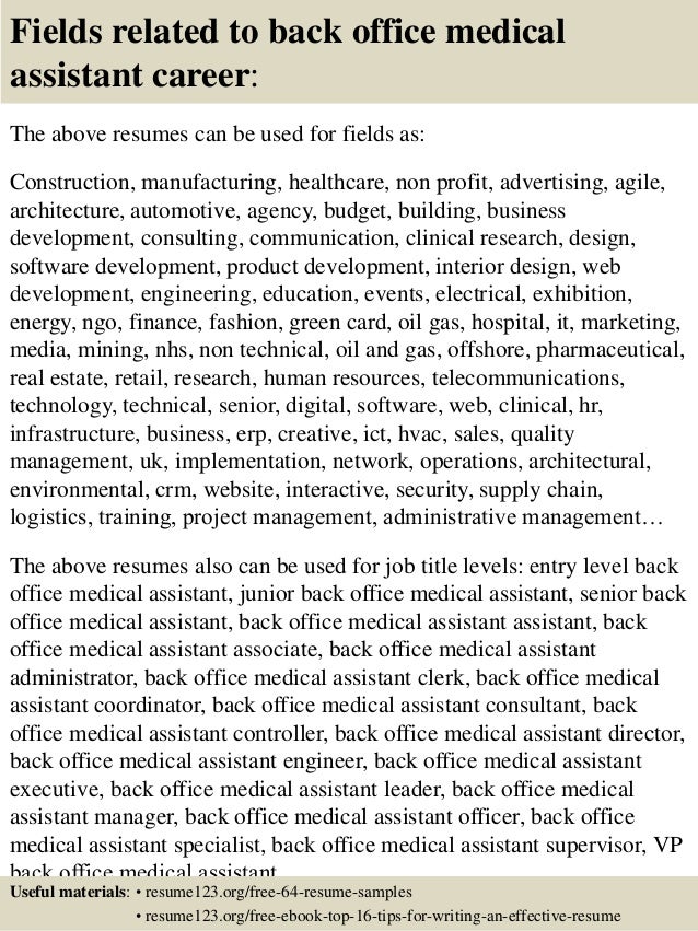 back office resumes