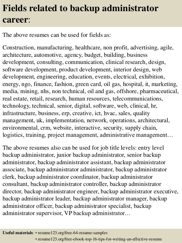 resume administrator