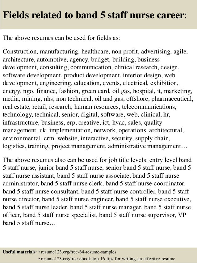Top 8 Band 5 Staff Nurse Resume Samples