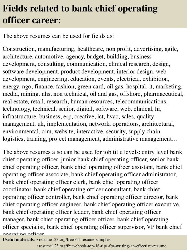 bank resumes