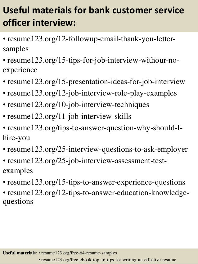 customer service officer resume sample