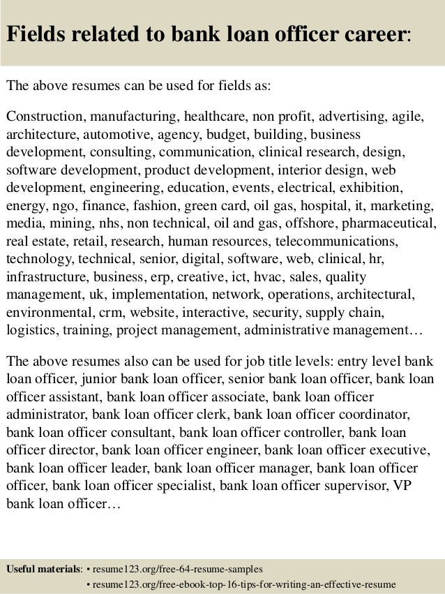loan officer resume examples