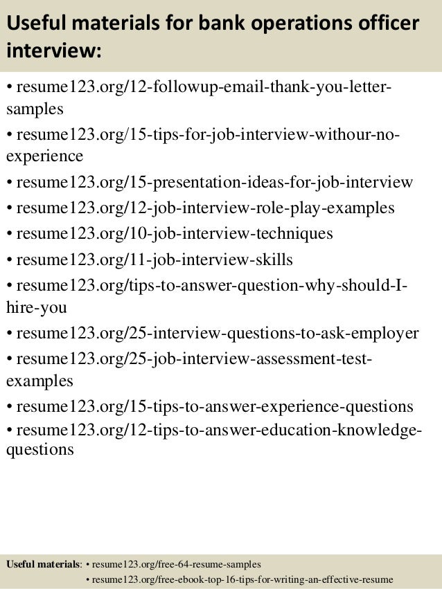 top 8 bank operations officer resume samples resume sample for banking operations