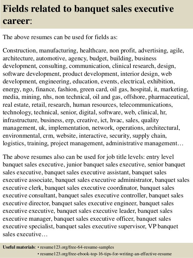 sample banquet manager resume
