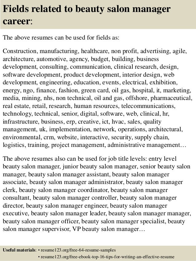 Beauty specialist resume