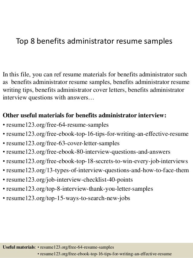 benefit administrator resume sample resume template karlapa