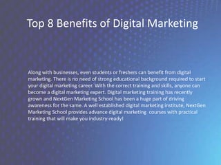 Top 8 Benefits of Digital Marketing for Business and Students-NextGen ...