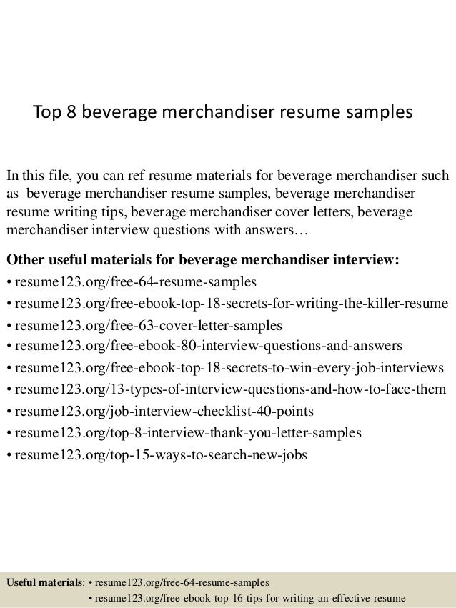 Resume for retail merchandiser