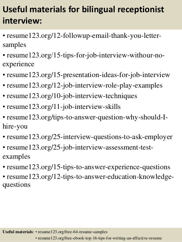 top 8 bilingual receptionist resume samples bilingual receptionist resume