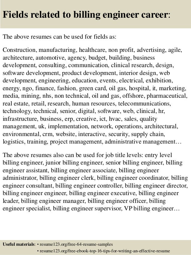 Top 8 billing engineer resume samples