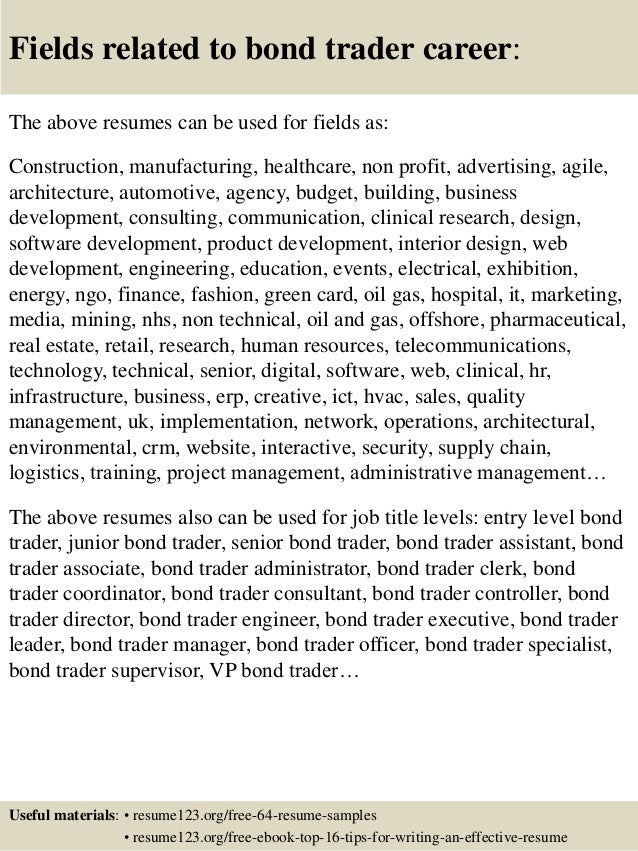 sample traders resume