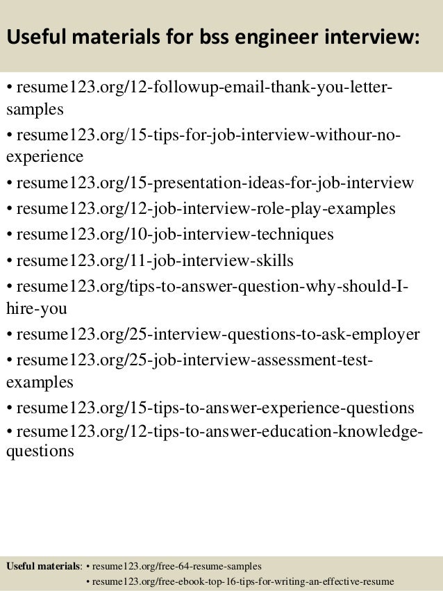 Bss engineer resume