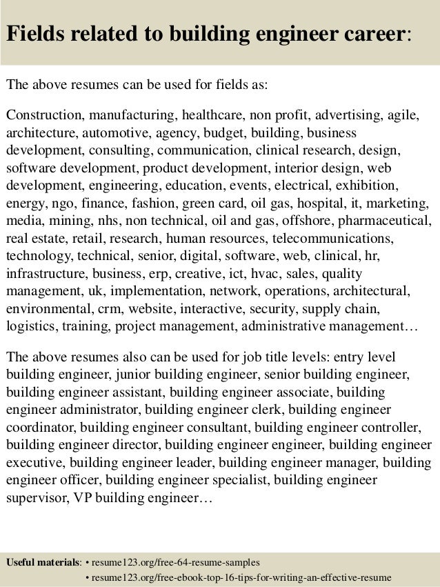 top 8 building engineer resume samples building engineer resume