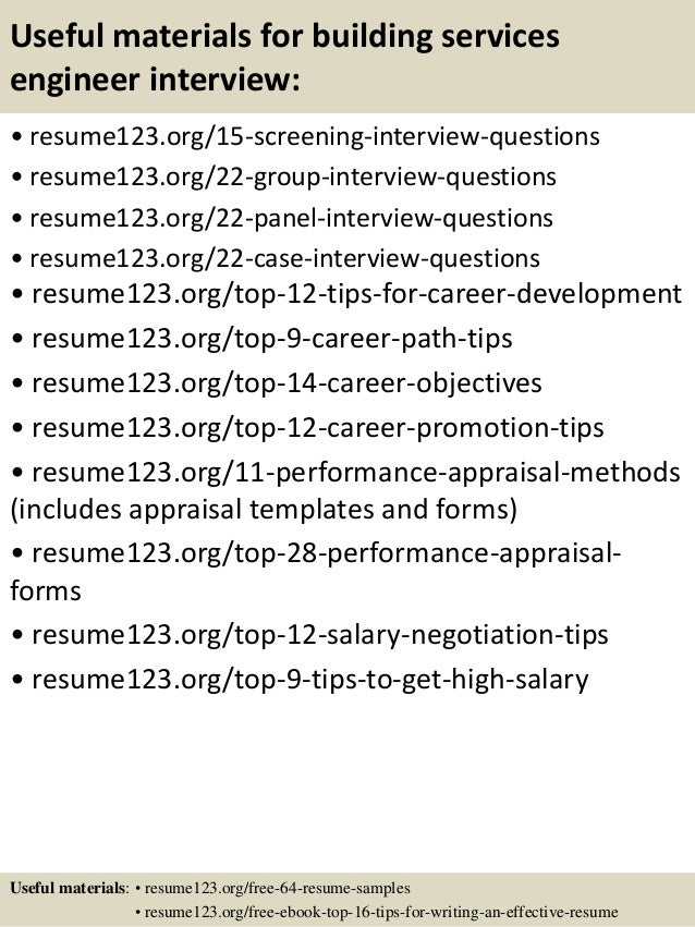 top 8 building services engineer resume samples resume building services