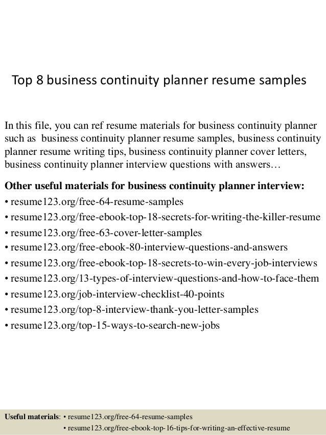 business continuity resumes
