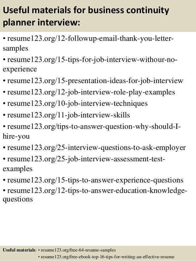 business continuity resumes