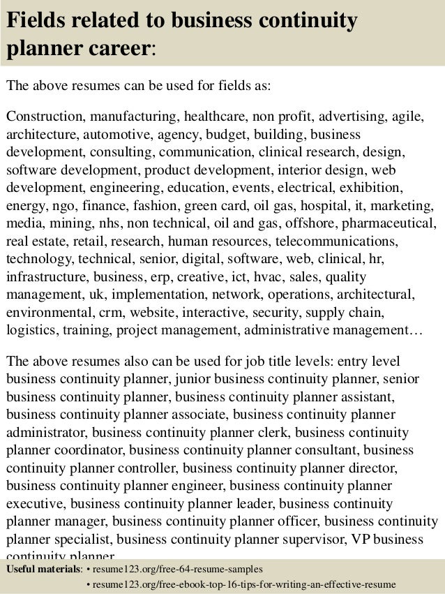 business continuity resumes