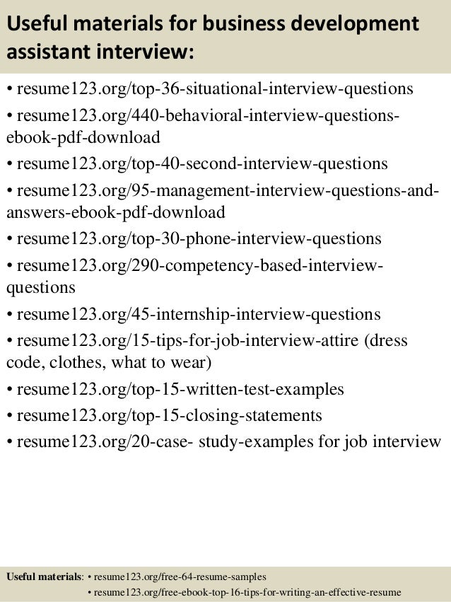 business development sample resume