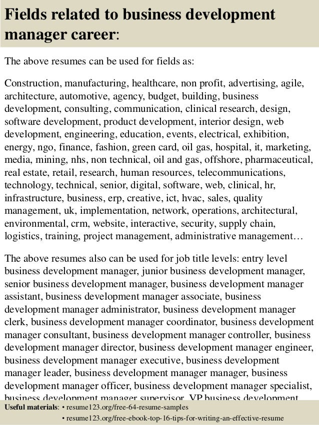 sample business development resumes