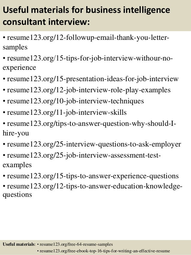 business intelligence resume