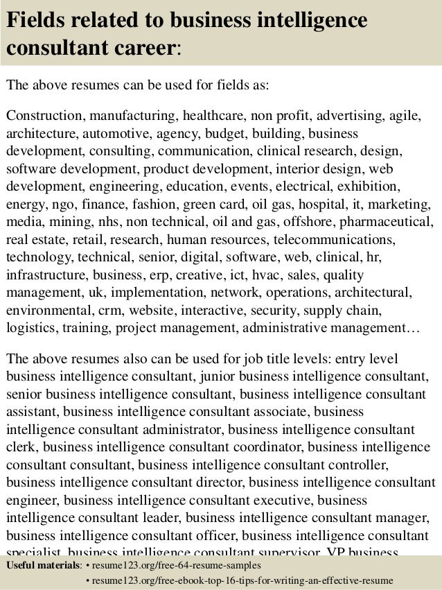 business consultant resume example