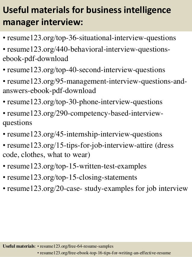 business intelligence resumes