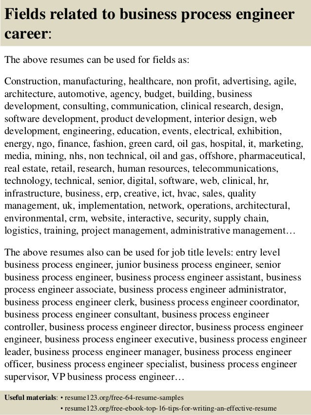 top 8 business process engineer resume samples process engineer resume samples