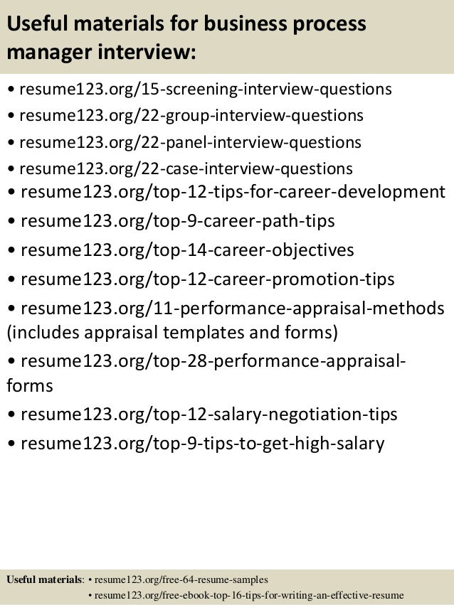 business process management resume
