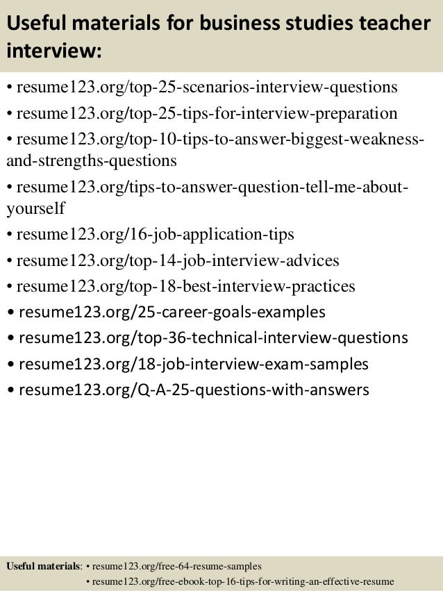 business teacher resumes