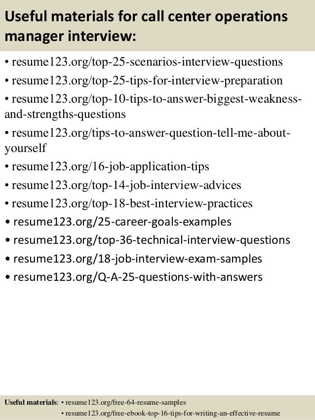 call center operations manager job description