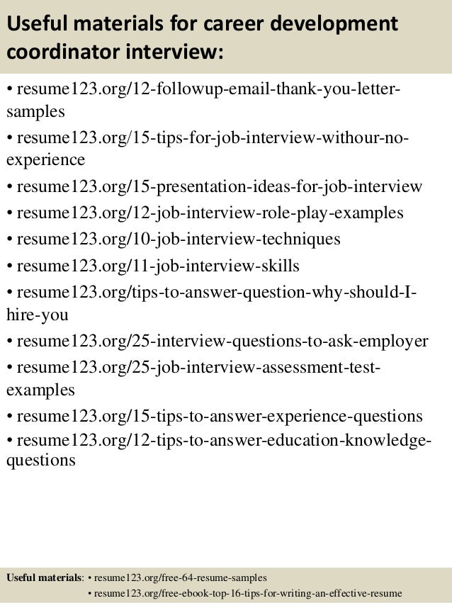 Career coordinator resume sample