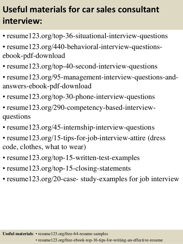 sample resume for car salesman
