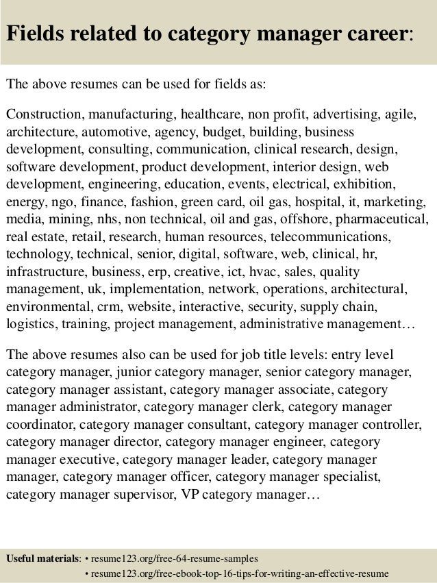 category manager cover letter