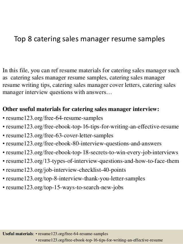 sample catering resume