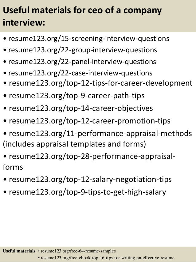 ceo resume templates