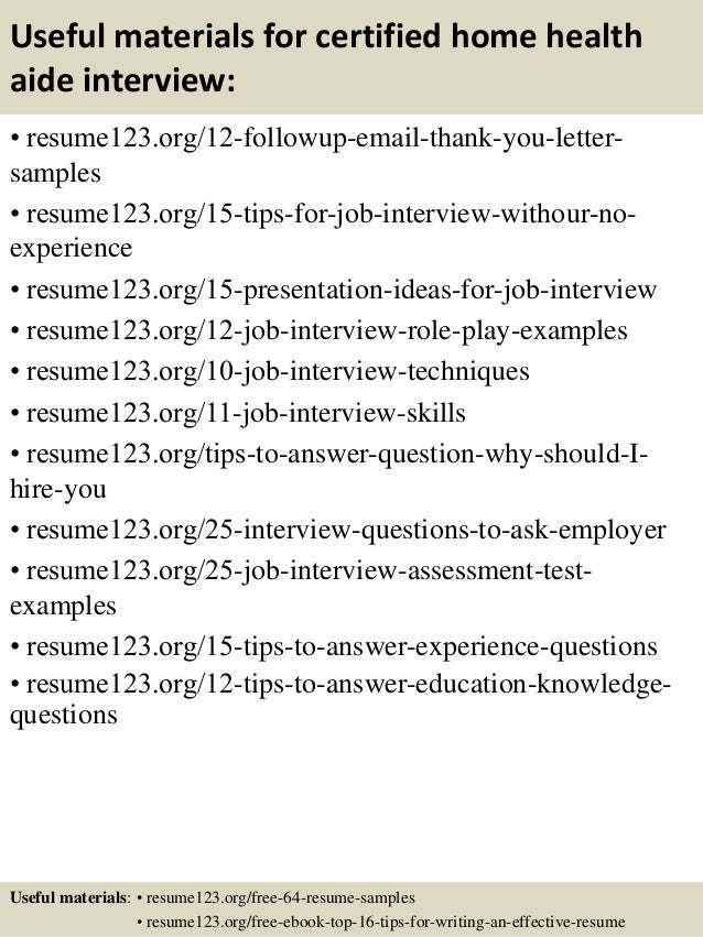 home health aide resume