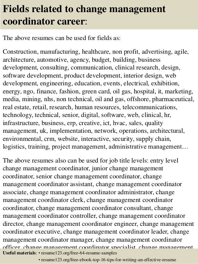 16 fields related to change management
