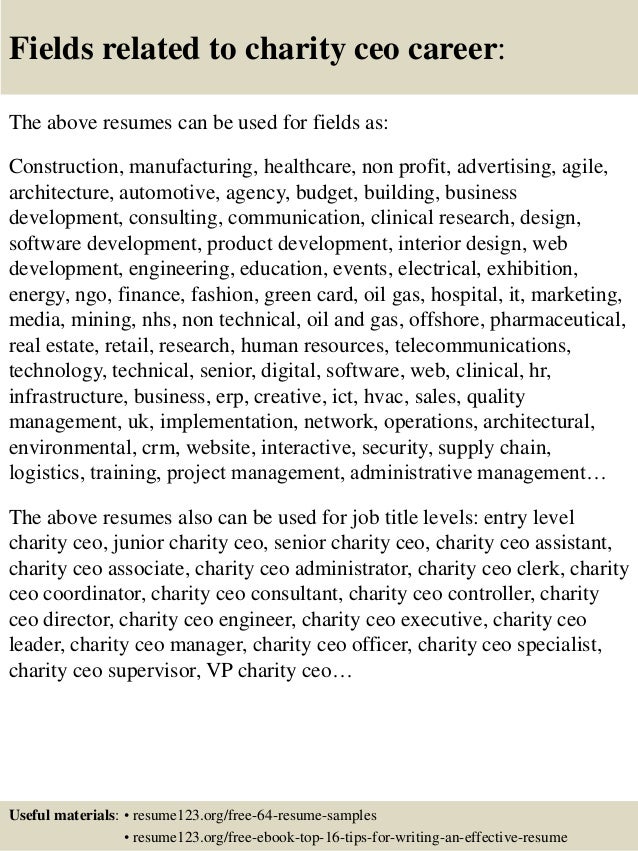 top 8 charity ceo resume samples free sample ceo resumes