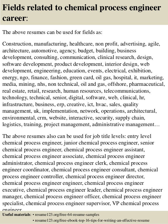chemical process engineer resumes