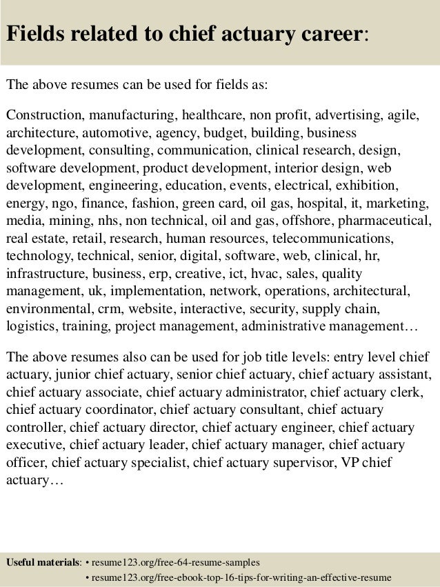 sample actuarial resumes