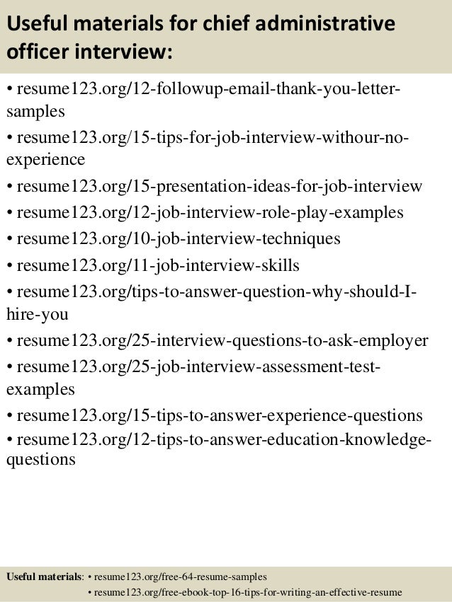 resume administrative officer