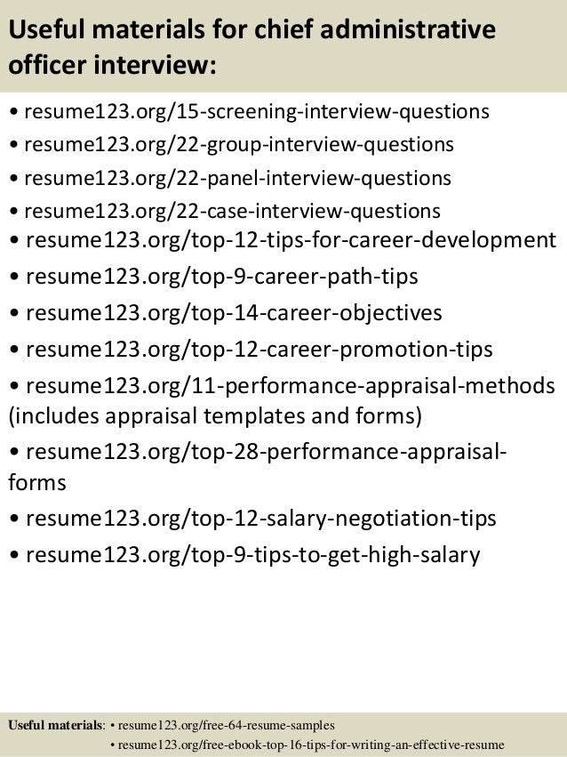 Administrative chief officer resume