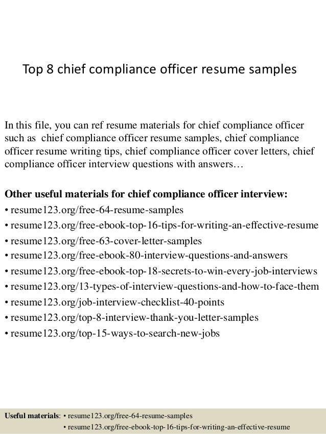 Hospital compliance officer resume