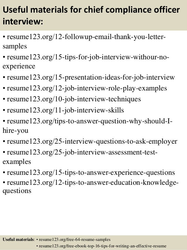 top 8 chief compliance officer resume samples