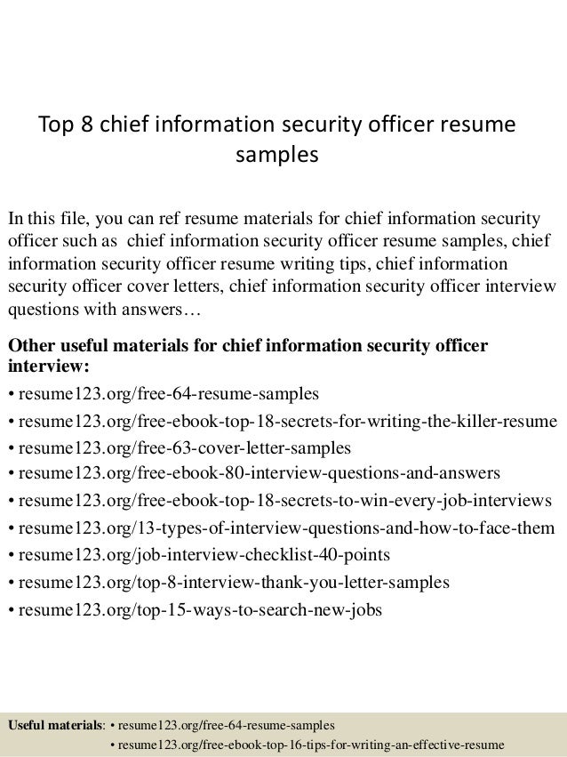 Information security officer cover letter