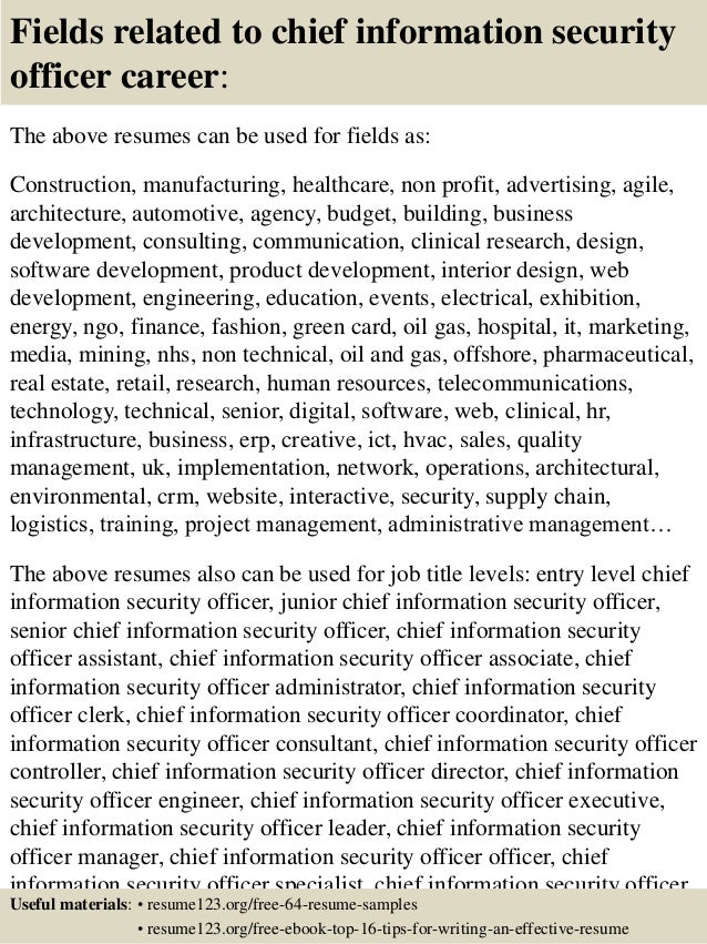 top 8 chief information security officer resume samples information security resumes