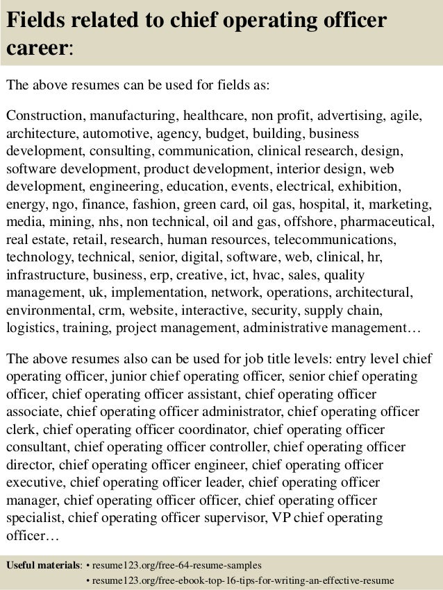 chief operations officer resumes