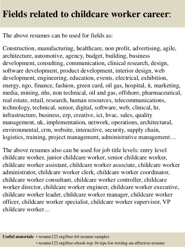 10 resume cover letter child care