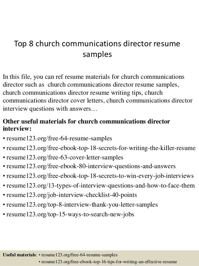 Write resume church job